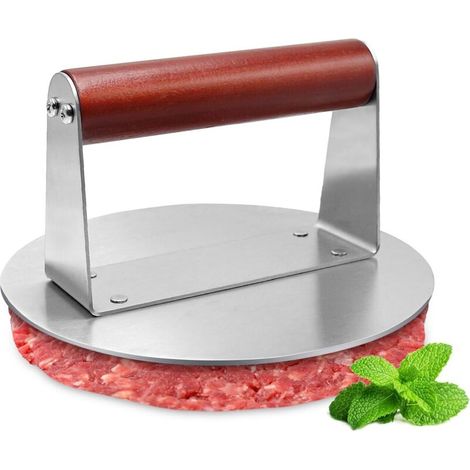 Presse Burger Acier Inoxydable, 6.3 Pouces Rond Smash Burger Presse Steak Haché, Presse à Hamburger Professionnelle, Accessoire de Cuisson pour Grill et Barbecue (1/5)