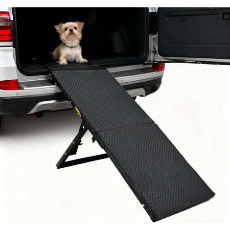 Folding Metal Dog Ramp, Adjustable Car Dog Ramp (33.5-46.5 cm), Stairs for Small and Older Dogs, Up to 40 kg (1/5)