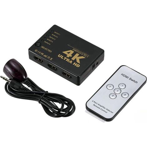 Switch HDMI 5 porte in 1 uscita 4K 1080P Ultra HD telecomando Splitter UH-501 (1/5)