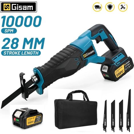 3000W 10000SPM scie alternative électrique tronçonneuse électrique scie sabre outil sans fil Portable pour makita broche de batterie 18v, avec 1 batterie (1/5)