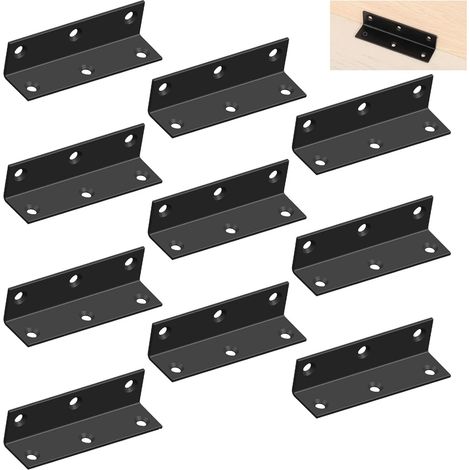 (10 Stück) Fixierung, 80 x 20 x 20 mm Noir Angle Droit Support in L Metallics Equerres Avec Vis pour la Fixation (1/5)