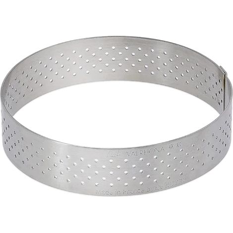 De Buyer Industries 3099.07 - Cerchio perforato per torta con bordo dritto in acciaio Inox, Ø 18,5 cm (1/4)