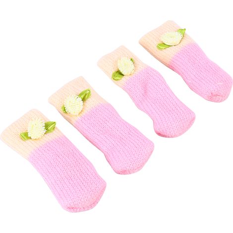 Protège Pieds De Chaise - Coussinets En Tricot Pour Meubles - Protection Sol Parquet Et Carrelage - Lot De 4 Pièces (1/5)