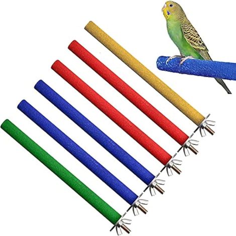 Perch 6 PCS Birds Perches Parrot Stand Toy Interactive Training Bird Cage Play (1/5)
