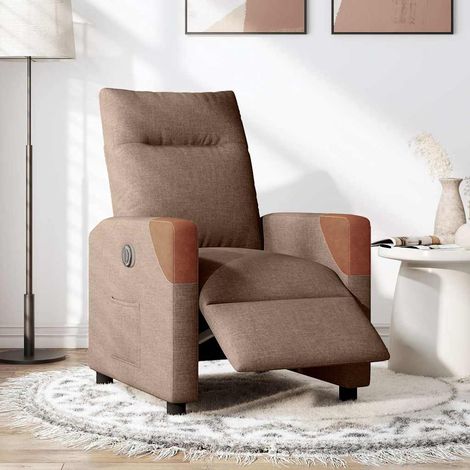 Maison Exclusive - Poltrona Elettrica Reclinabile Marrone in Tessuto