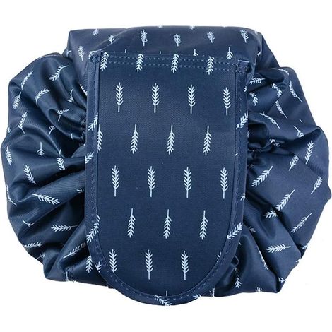 Sac à cosmétiques paresseux sac de rangement à cordon de voyage étanche (bleu foncé), (1/2)