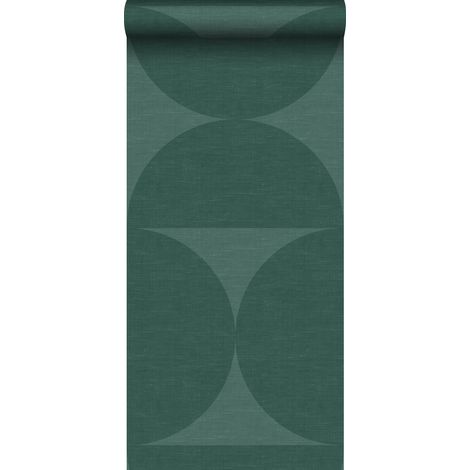 papier peint intissé XXL demi-cercles vert foncé  - Origin Wallcoverings (1/5)