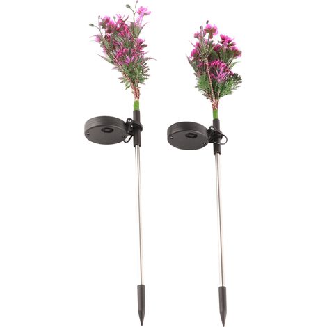 Lampe solaire fleur LED extérieure pour pelouse, décor lumineux orchidée phalaenopsis à piquer dans le sol, éclairage jardin. (1/5)