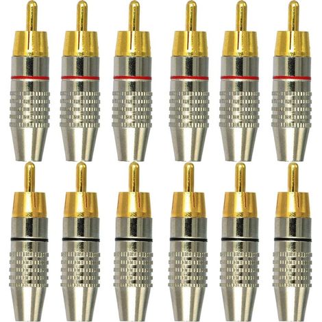 12Pcs RCA Connecteur male,Connecteurs Audio vidéo RCA,RCA Terminal connecteur Audio,RCA connecteur à sans soudure,Connecteurs RCA Plug Jack