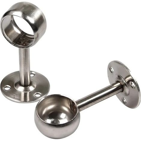 Support Nickel de plafond pour tringle à rideau, Lot de 2, 2.5 cm, réglable (1/5)