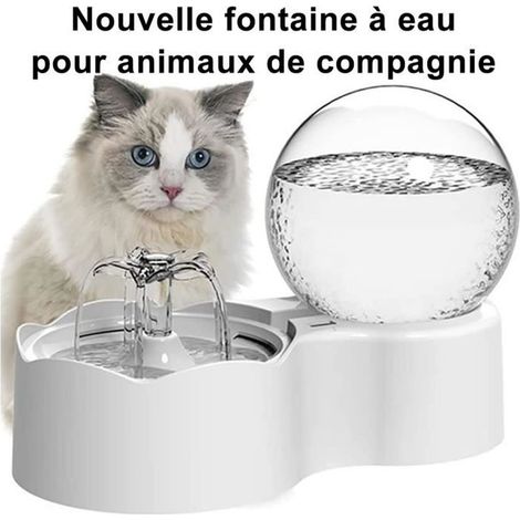 Fontaine à Eau pour Chat Chien - Parner - 2L - Silencieuse - Automatique - LED Fenêtre N