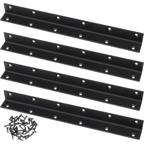4er-Set Eckwinkel, legierter Stahl, 12 Löcher, inklusive Schrauben, Möbelverstärkung, 275 x 25 x 25 mm (1/5)