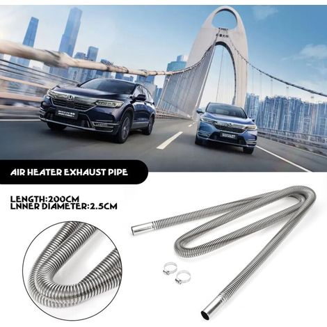 SABIR Tuyau d'échappement en acier inoxydable,  chauffage de stationnement, tuyau d'échappement flexible pour voiture  Convient également pour l'évacuation de la cuisine (D : 2,5 cm, 200 cm) (1/5)