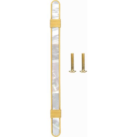 Poignée De Meuble - Coquillage Blanc Et Laiton - Tirage De Tiroir - Pour Armoire Et Placard - Lot De 2 (1/5)
