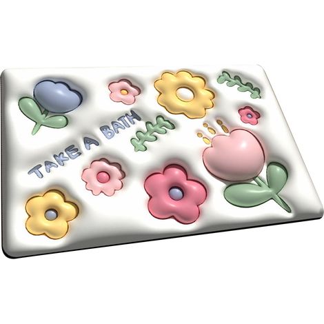 Tapis de bain en terre de diatomées, antidérapant, motif 3D, séchage rapide, pour salle de bain, 003. (1/5)