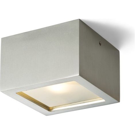 Plafoniera DEZA quadrato alluminio/Vetro satinato 230V G9 25W IP54