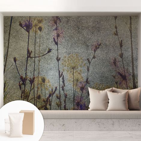 Tapete Tapete Vliestapete mit Kleber - Fototapete mit Motiv - Wandtapete modern - Wanddeko Wiesenblumen 208x146 cm (1/5)