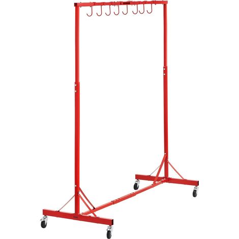 Support de Peinture Réglable de 1,5 à 2,1 m,Capacité de 30 kg,Rack de Séchage avec 8 Crochets et Roues Pivotantes pour Atelier Auto (1/5)