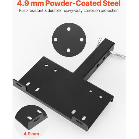 Support de Treuil Remorque, Charge 6803 kg, Plaque de Montage Treuil pour Attelage Remorque de Récepteur 50,8 mm, avec 2 Trous de F… (1/5)