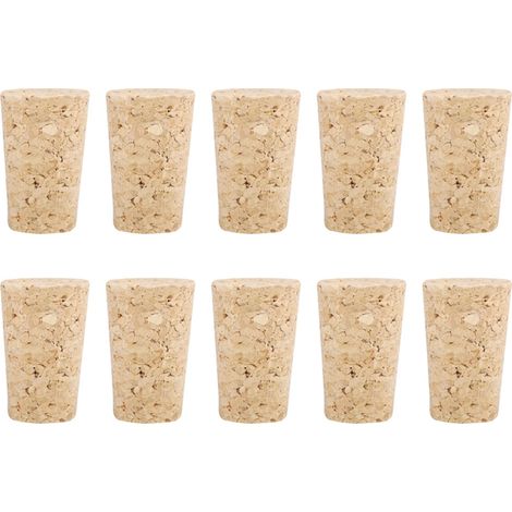 10 bouchons coniques en liège synthétique, haute densité, 20x15x35 mm, pour bouteilles de bière (1/5)