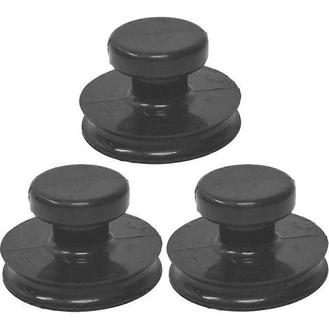 Lot de 3 ventouses pour poignée de bol chantant tibétain-6.00X6.00X5.00CM-Black (1/3)