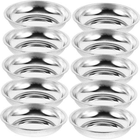 Pi ces Coupelles Rondes Acier Inoxydable Petites Assiettes (1/5)