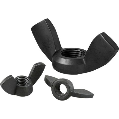 Écrou papillon en nylon noir M3M12, serrage manuel, (M12-5PCS) (1/5)