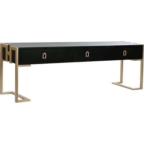 Table Café Bois Métal 150X36X48 Noir (1/5)