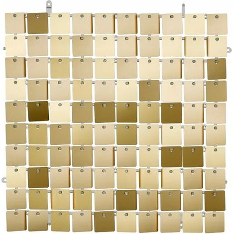 Panel decorativo de lentejuelas con fondo dorado claro para pared fotográfica, 30x30cm, 100 unidades. (1/4)