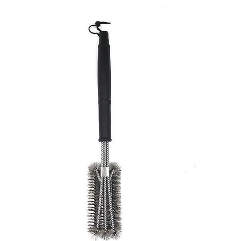 brosse Et Grattoir  Trois Points En Acier Inoxydable Avec Ttes De Brosse Supplmentaires, Poils En Fil Tress, Gaz, Charbon De Bois, Accessoires De (1/5)