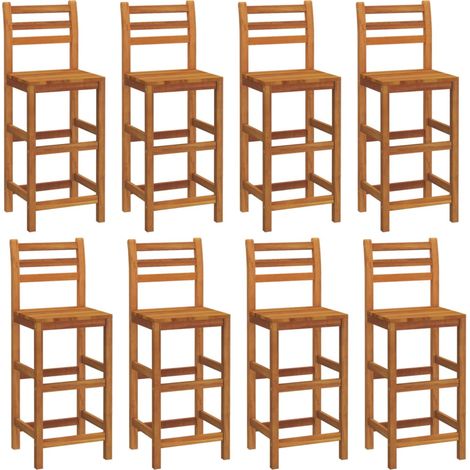 Maison Exclusive - Taburetes de barra de cocina 8 unidades madera