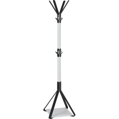Portemanteau noir, blanc, MDF, porte-manteaux en métal - Dimensions : L 41 x H 178 x P 41 cm, style : moderne (1/5)
