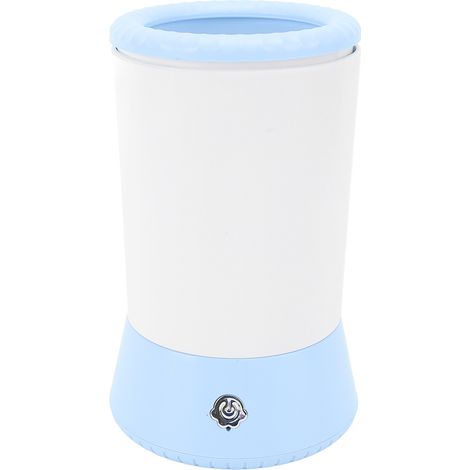 Nettoyeur de pattes pour chiens et chats, en plastique, efficace et confortable, réutilisable et automatique, bleu et blanc. (1/5)