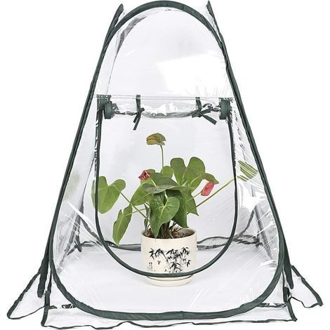 Mini-Pop-up-Gewächshaus, PVC-Gewächshausabdeckung für drinnen und draußen, kleines tragbares Garten-Blumenhaus – 70 x 70 x 80 cm (1/4)