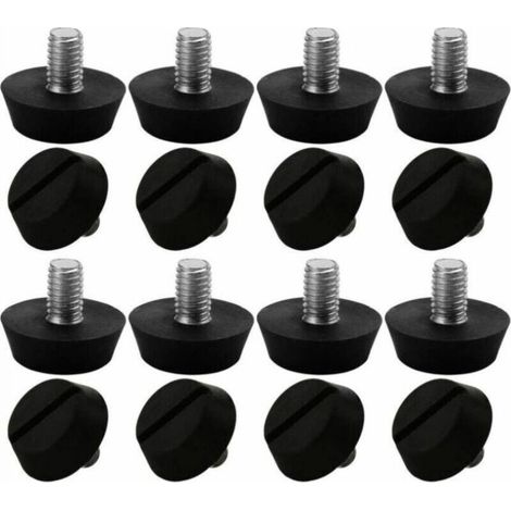 16pcs Pieds de Meubles Réglables Nivellement Patin Base Jambe Pied de Table Chaise Ajustables Protection Sol M6 x 10 x 20mm (1/4)