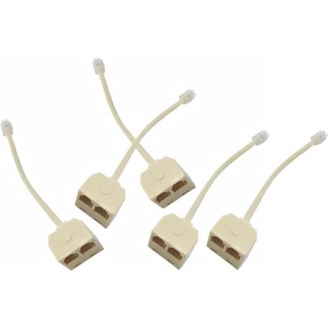 RJ11 Splitter - 1 Entrée 5 Sorties - Pour Téléphone Fixe - Compatible Ligne Analogique - 5 Pièces