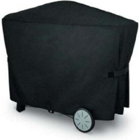 La housse imperméable pour les barbecues Weber Q3000 et Q2000 de dimensions 112,4 x 64,1 x 95,6 cm est idéale pour une utilisation en extérieur dans le jardin. (1/4)