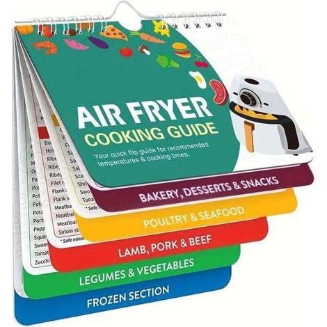 Guide de cuisine - Livres de recettes - Accessoires pour friteuse à air instantanée,conversion de cuisine, multicolore, grand (1/5)