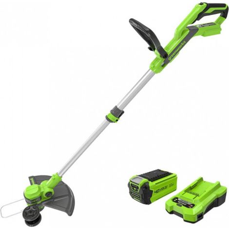 Greenworks 40V Tagliabordi con Ruota a Batteria per Giardini Piccoli e Medi, Ampiezza di Taglio 33cm, Filo di Nylon da 1,65mm con Autofeed, Batteria 40V 2Ah e Caricabatterie, Garanzia 3 Anni G40LT33K2 (1/4)