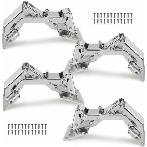 Charnière hydraulique à tampon sans trou Charnière à grand angle sans trou avec amortissement 4pcs