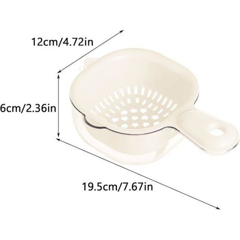 Panier De Lavage - Double Couche Avec Passoire Intégrée - Poignée Sécurisée Et Verrouillage Mécanique - Pour Fruits Légumes Et Céréales - 1 Pièce (1/5)