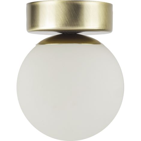 Plafonnier moderne doré boule blanche Perla Lux G9