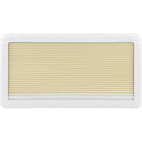 Fenêtre à ouverture latérale pour camping-car 900 x 450 mm, double vitrage acrylique, angle d'ouverture de 75°, avec tringle de support, rideau occultant et moustiquaire. (1/5)