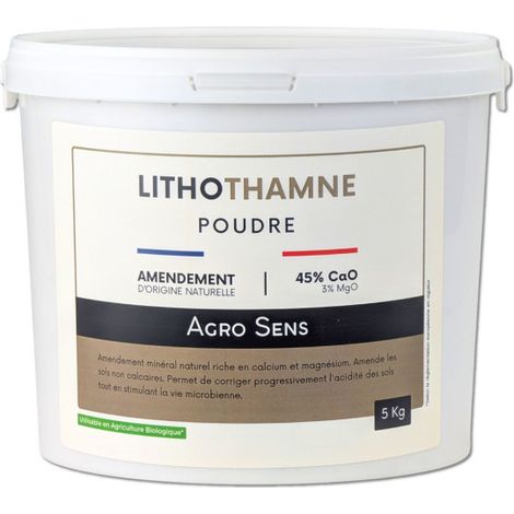 Lithothamne en poudre - Amendement calcaire naturel pour le jardin - Seau 5 kg (1/4)