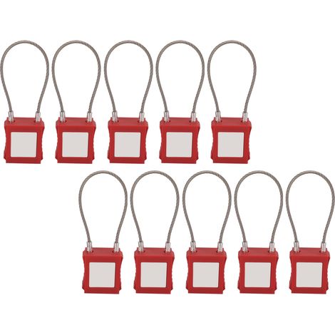 Lot de 10 cadenas électriques de consignation/déconsignation avec clé, en acier inoxydable, pour la maintenance des équipements. (1/5)