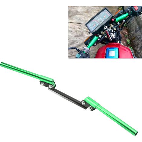 (Meikeduo) Motorrad-Modifikation, universeller, abnehmbarer 22-mm-Hohllenker für Sport-/Straßenmotorräder, verstellbarer Lenker, integrierter Lenker und Lenkrad, grün (1/5)