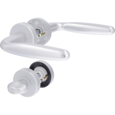 Alpertec WC-Rosettengarnitur Ray Aluminium silber rund Beschläge