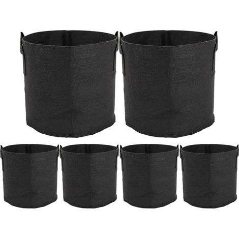 CSPARKV 6pcs Non-Woven Plant Bags Aeration Fabric Pots Breathable Bag with Handles for Garden Home 3 Gallon