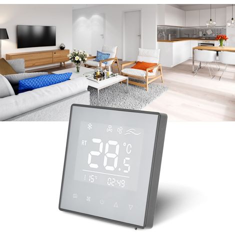 AC220V 8818F Temperaturregler, Klimaanlagen-Bedienfeld, Steuerung für Hotels/Krankenhäuser, Schwarz (1/5)