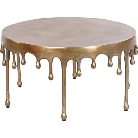 Mesa Centro Aluminio 75X75X40 Antique Gold Dorado (1/4)